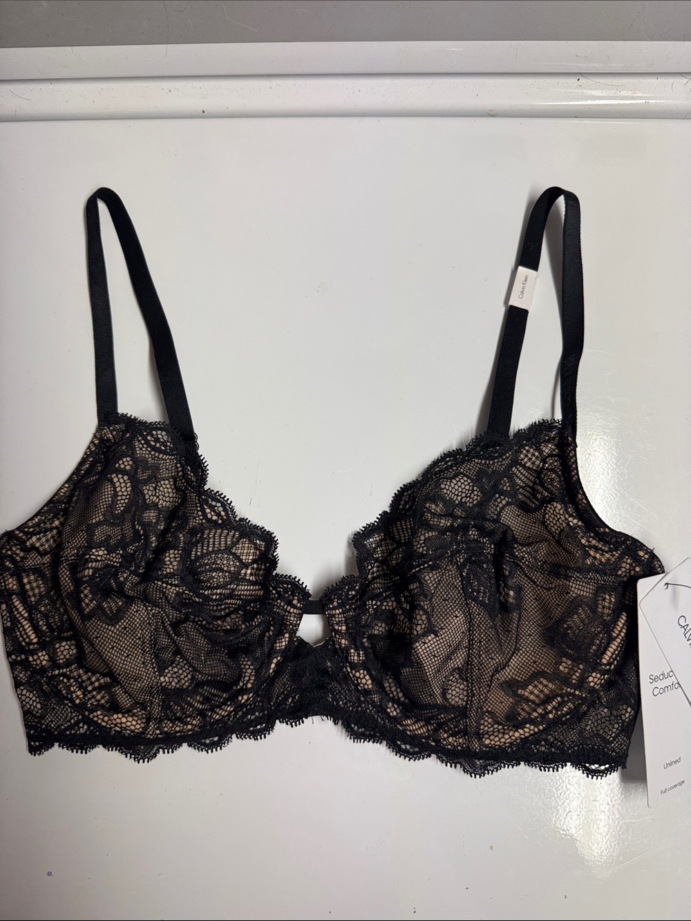 Calvin Klein Black Lace Sheer Underwire Bra
